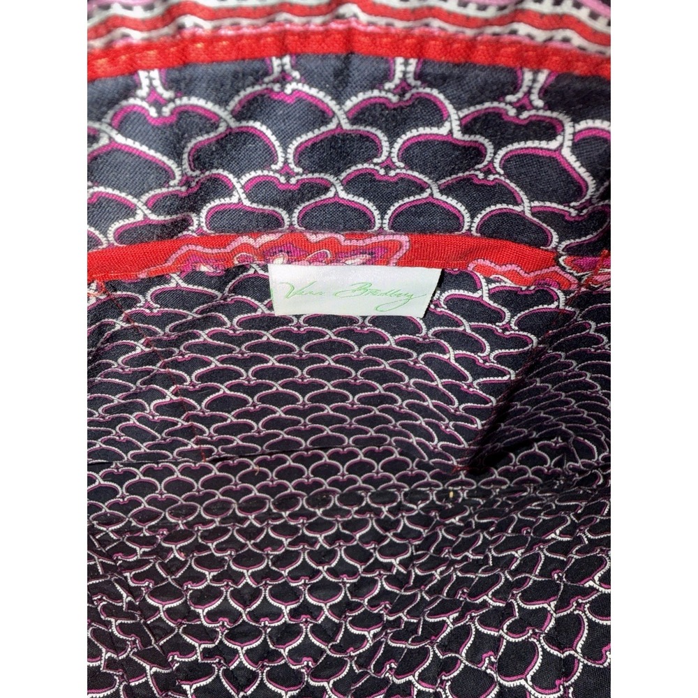 Vera Bradley Small Vera Tote/Handbag Frankly Scarlet (retired pattern) - Picture 4 of 6